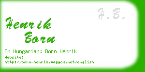 henrik born business card